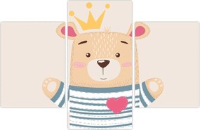 Tablou - Teddy ursuleț cu coroană (90x60 cm)