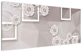 Tablou - Imagine flori bej (120x50 cm)