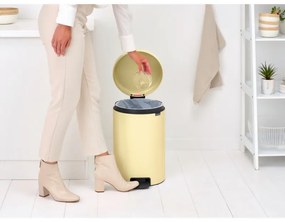 Cos cu pedala Brabantia NewIcon 649044, 20 L, Inchidere lina, Baza antiderapanta, Galben