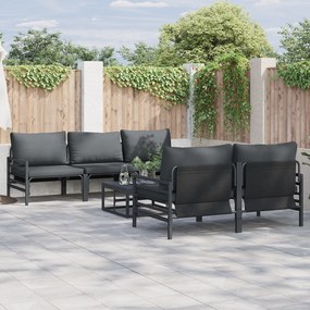 vidaXL Set de canapele pentru grădină 6 pcs Antracit Oțel &amp; țesătură