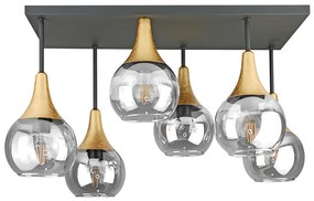 Lustră aplicată SOMA 6xE27/60W/230V negru/auriu/transparent