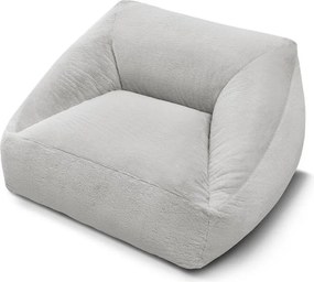 Fotoliu bean bag gri deschis cu tapițerie din blană artificială Lilibet – Bobochic Paris