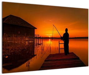 Tablou cu pescar (90x60 cm)
