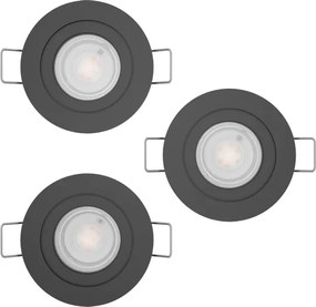 Eglo 902265 - Set 3x spoturi LED încastrate BARRANCO LED/4,8W/230V negru
