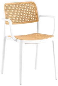 Scaun de sufragerie RAVIN (alb + Bej). 1091682
