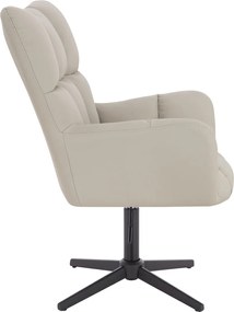 HR650CROSS Scaun Ecru Piele Ecologica Premium Soft cu Bază Neagră