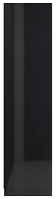 Sifonier cu sertare, negru extralucios, 50x50x200 cm, PAL negru foarte lucios, 1
