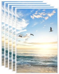 vidaXL Rame foto colaj pentru perete/masă, 5 buc., alb, 13x18 cm MDF