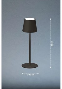 Veioză neagră LED cu intensitate reglabilă/cu senzor de mișcare cu abajur din metal (înălțime 38 cm) Tropea – Fischer &amp; Honsel