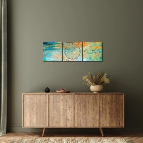 Tablou - Abstract albastru (cu ceas) (90x30 cm)