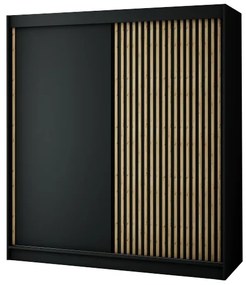 Dulap de haine 200 cm Ladonna (negru mat). 1045678