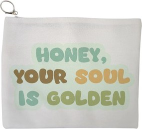 Portfard Cosmetice tip Plic, model Golden Soul, 23x18 cm, Alb, BEKZ®