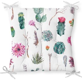 Pernă pentru scaun cu amestec de bumbac Minimalist Cushion Covers Succulent, 40 x 40 cm