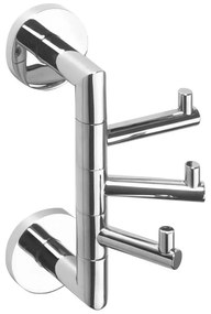 Suport pentru prosoape argintiu lucios de montat pe perete din alamă X-Round – Sapho