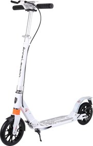 Trotineta din aluminiu cu frana pe disc NOVOKIDS™ Plexus EVO PRO, Maxim 100 kg, Frana si suspensie duble, Diametru roata 200 mm, Alb