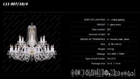 Lustra 18 brate cristal Bohemia L11 007/18/4