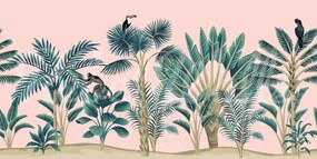 Tapet Tropical Birds, Pink, Rebel Walls