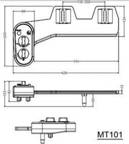 Curățare ușoară Super bideu montat pe toaletă cu racord pentru apă rece-caldă