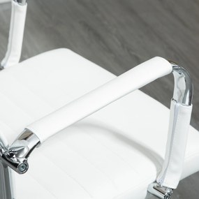 Vinsetto Scaun de birou ergonomic din piele ecologică, cu rotire și balans, 54x62x104-114 cm, alb | Aosom Romania