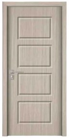 Usa Interior din MDF Novo Doors ND82, Cadru din Lemn Masiv, KIT COMPLET, Toc , Manere si balamale incluse (Culoare: Alb, Toc: Fix, Maner: Patrat