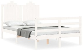 3194152 vidaXL Cadru de pat cu tăblie dublu mic, lemn masiv