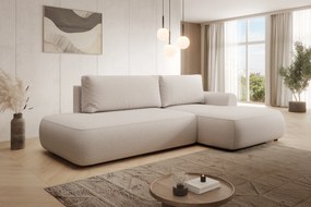 Colțar extensibil Lotulis L II pe dreapta - tricot crem hidrofob Blur 01