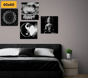 Set tablouri Feng Shui în design alb-negru