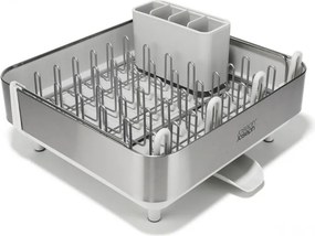 Uscator de vase Joseph Joseph Extend Steel Plus 6500041, Pana la 16 piese, Extensibil, Sine pentru pahare, Scurgere, Demontabil, Otel inoxidabil, Alb