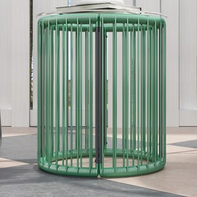 Outsunny Set de mobilier de exterior cu 3 piese, 1 masă, 2 scaune, placă de masă din sticlă, poliratan plastic înfășurat în cadre de oțel, perne moi, Verde | Aosom Romania