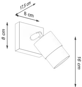 Spot de perete NERO 1xGU10/40W/230V negru/auriu Sollux SL.1069