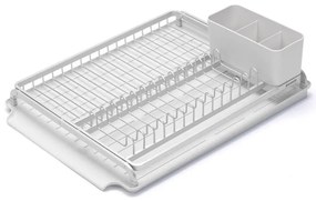 Uscator de vase Brabantia Sinkside 1000205, Tava de scurgere in chiuveta, Suport ustensile, Gri deschis