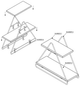 Organizator cu rafturi 35x40 cm auriu