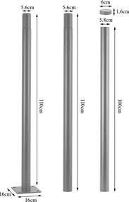 BRILAGI - Lampă stradală LED de exterior cu stâlp de 3 m URBANSPARK LED/120W/230V gri IP65