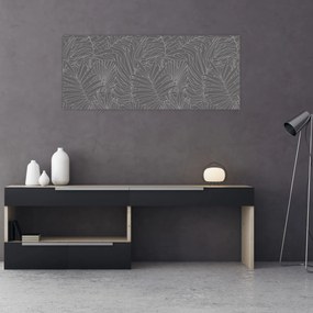 Tablou - Frunze de palmier gri (120x50 cm)
