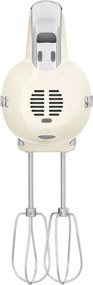 Mixer manual SMEG 50's Style HMF01CREU, 250 W, 9 viteze, Functie Turbo, Afisaj LED, Timer, Accesorii, Crem