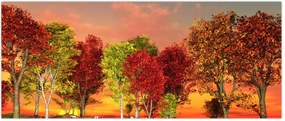 Tablou - Copaci colorate (120x50 cm)