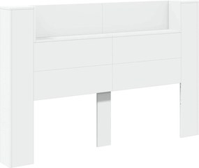 vidaXL Cadran cu LED cu raft Alb 160 x 16,5 x 103,5 cm Lemn compozit