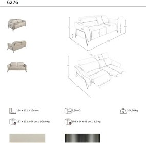 Canapea 2 locuri design italian, Functia Relax, Cowhide sand