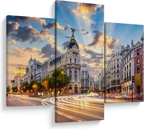 Tablou - Calle Gran Vía, Madrid, Spania (90x60 cm)