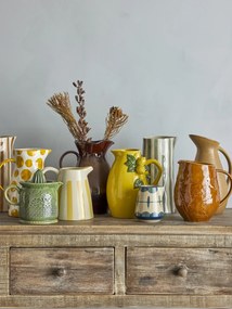 Carafă din ceramică stoneware decorată manual cu lămâi, D17×H21 cm, „Limone Jug"