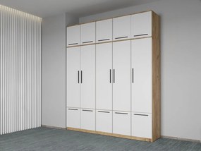 Set mobila dormitor 4 piese Alb/Stejar Levi C26