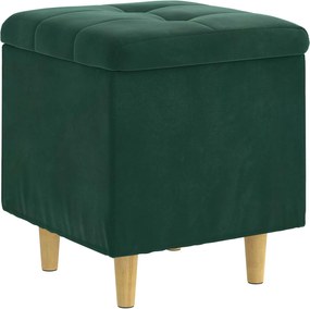 vidaXL Ottomană de depozitare Verde închis 40 x 40 x 45 cm Catifea