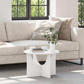 vidaXL Masă de cafea Alb 50 x 50 x 35 cm Lemn masiv de pin