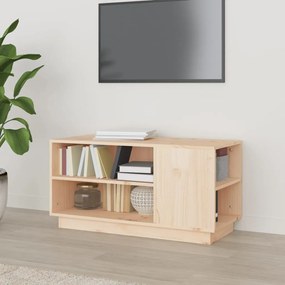 Comoda TV, 80x35x40,5 cm, lemn masiv de pin 1, Maro