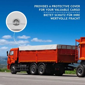 JAGO Prelata 650 g/m², ochiuri de aluminiu, alb, 3 x 6 m