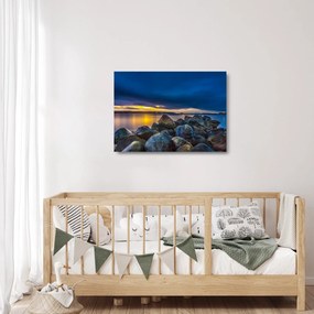 Tablou pe sticlă - Nori de furtună deasupra apei (70x50 cm)