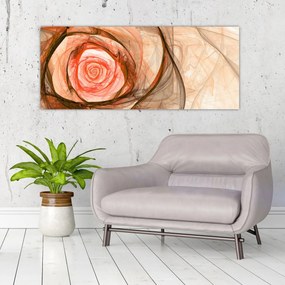 Tablou - Abstract trandafir roz cu fundal alb (120x50 cm)