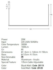 Lustra LED design liniar Meru negru
