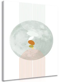 Tablou cerc modern cu curcubeu Mid-Century