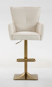 HR250KW Scaun Crem Boucle Bază Aurie